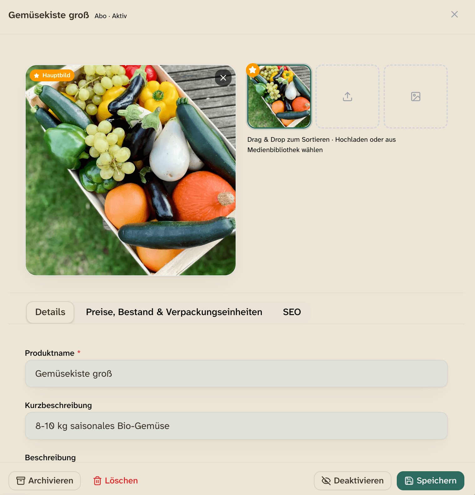 marktbase Dashboard: Online-Shop für